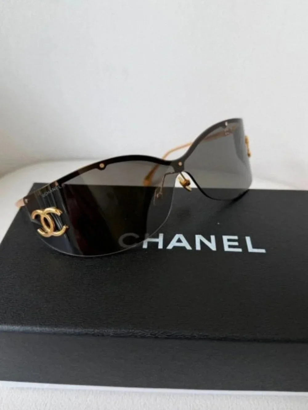 CHANEL Black Sunglasses – with Original Box & Case